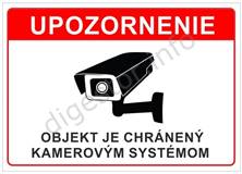 OBJEKT JE CHRANENY KAMEROVYM SYSTEMOM 105x148mm ce