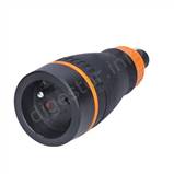 SL Zasuvka GUMENA 230V 16A Orange cierna Bez Veka 